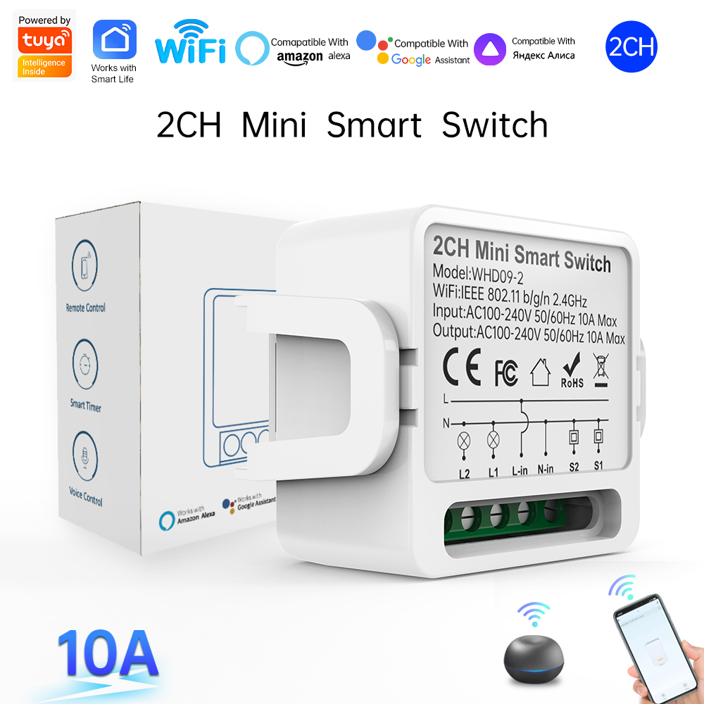 Smart Home Sistem - 2웨이 투야 스마트 스위치 2갱 스마트