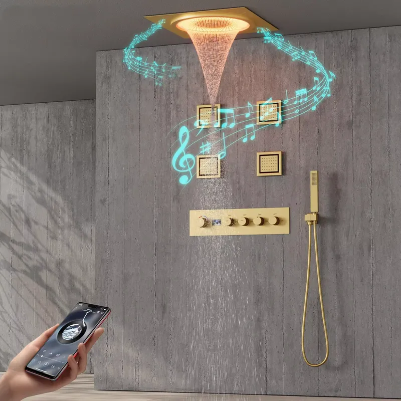 스마트 LED 샤워 세트 욕실 음악 내장형 레인폴 시스 - Smart Home System 리뷰 및 가격