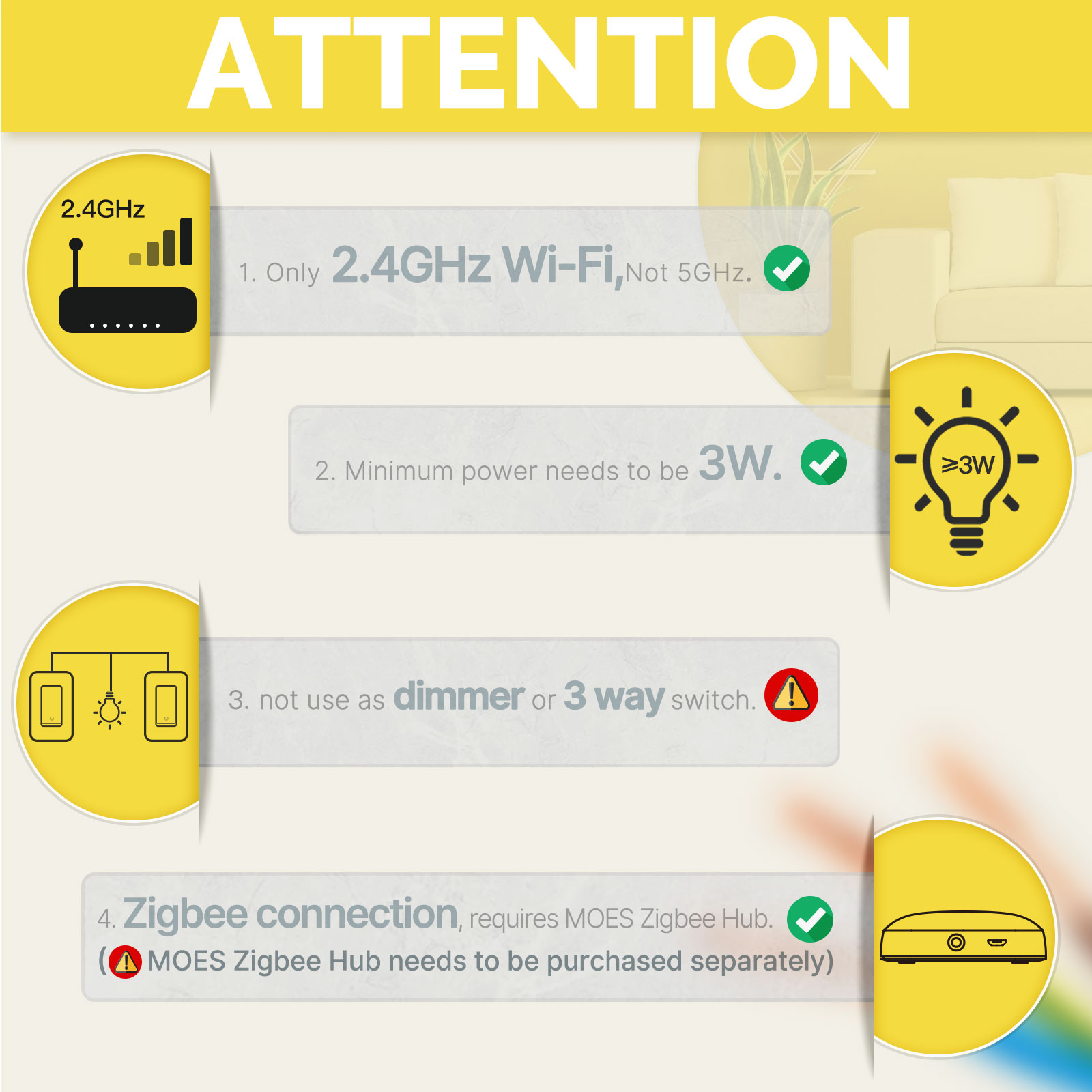 MOES 미국 표준 Zigbee 스마트 라이트 스위치  - Smart Home Sistem 리뷰 및 가격