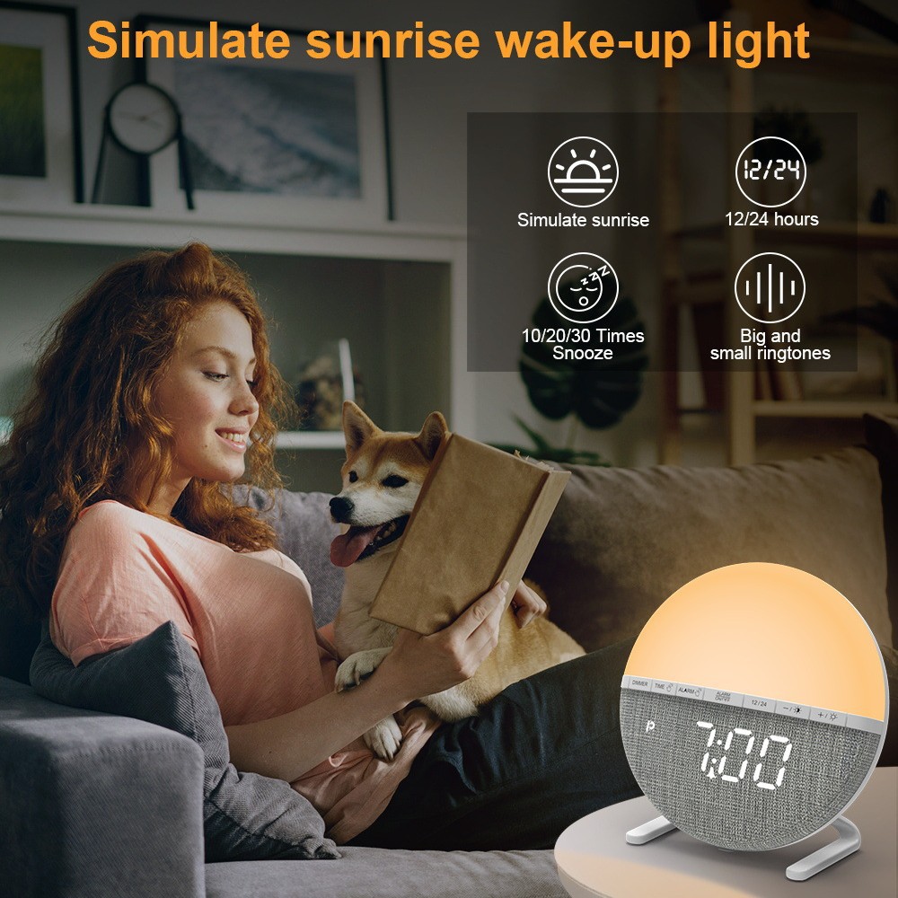 LED 웨이크업 라이트 알람 시계 시뮬레이션된 일출 스 - Smart Home Simulation 리뷰 및 가격