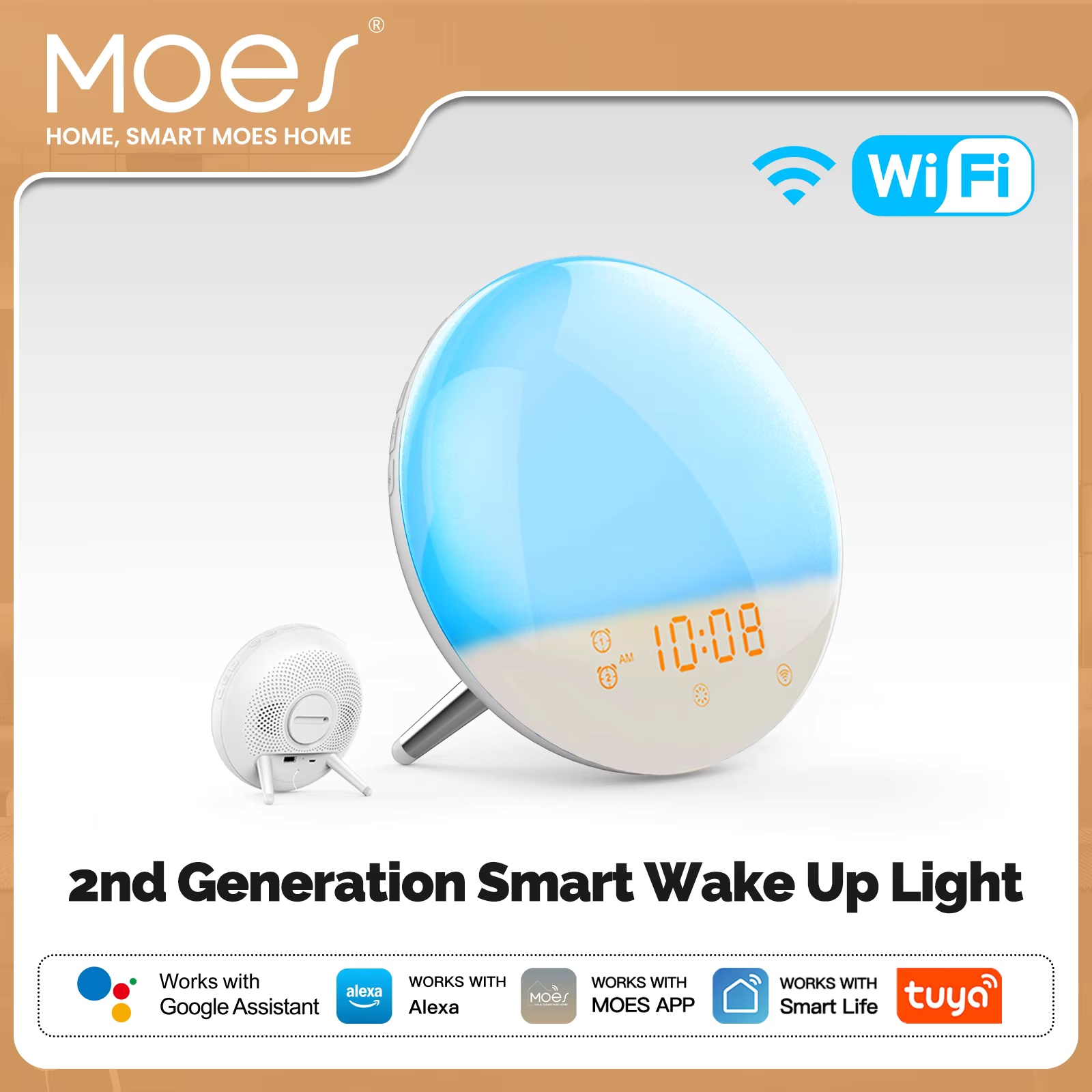 MOES WiFi 스마트 조명 알람 시계, 7가지 색상 - Smart Home Simulation 리뷰 및 가격
