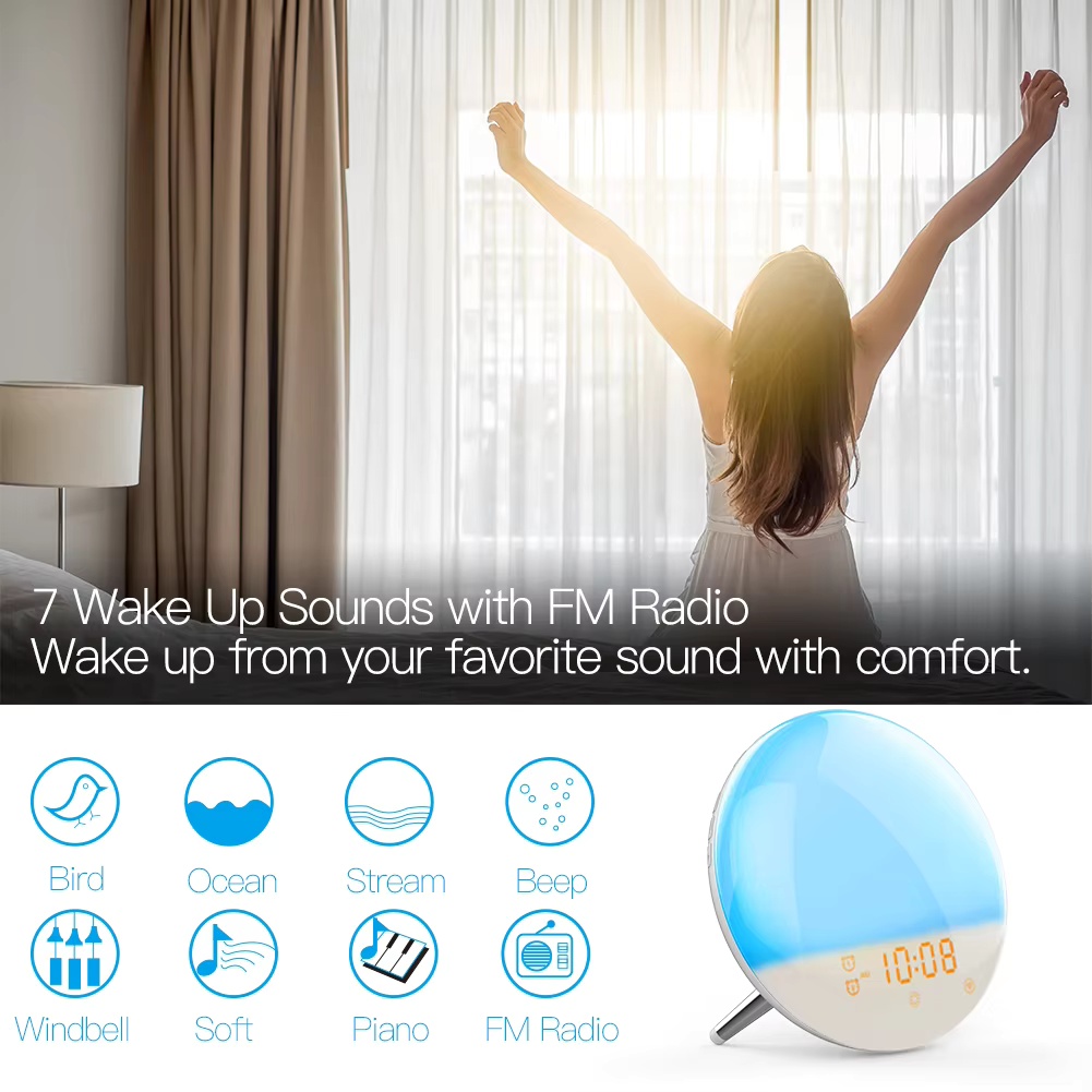 MOES WiFi 스마트 조명 알람 시계, 7가지 색상 - Smart Home Simulation 리뷰 및 가격