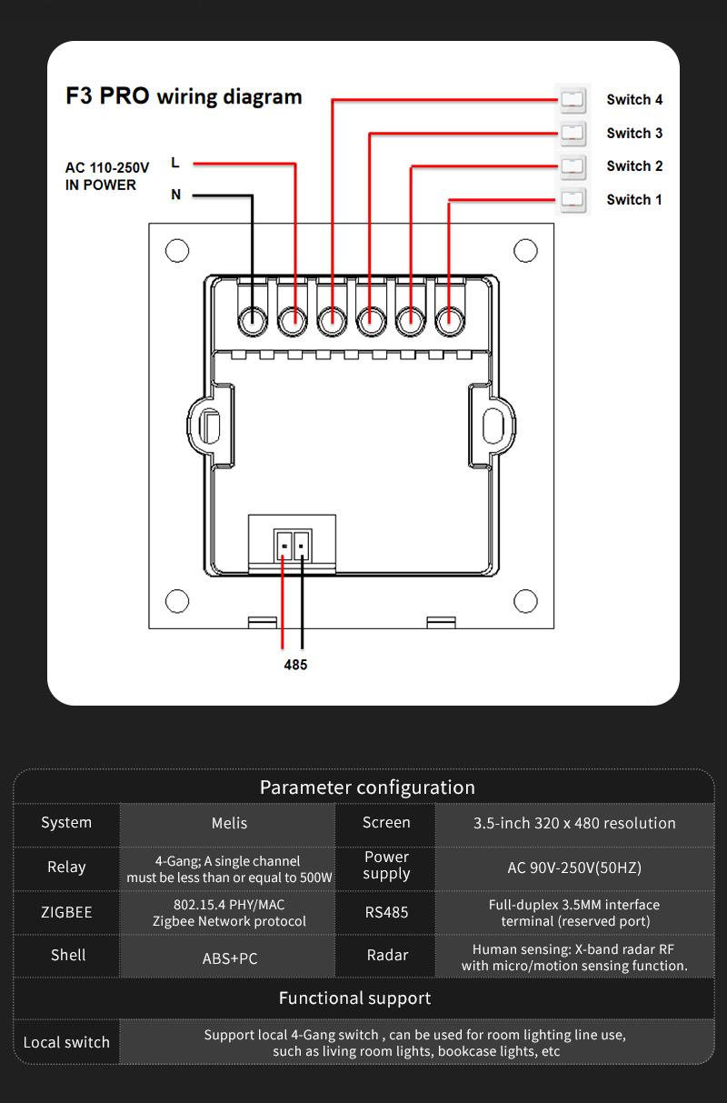 F3 Pro 3.5인치 IPS 터치 패널 스마트 스위치 - Smart Home Sistem 리뷰 및 가격