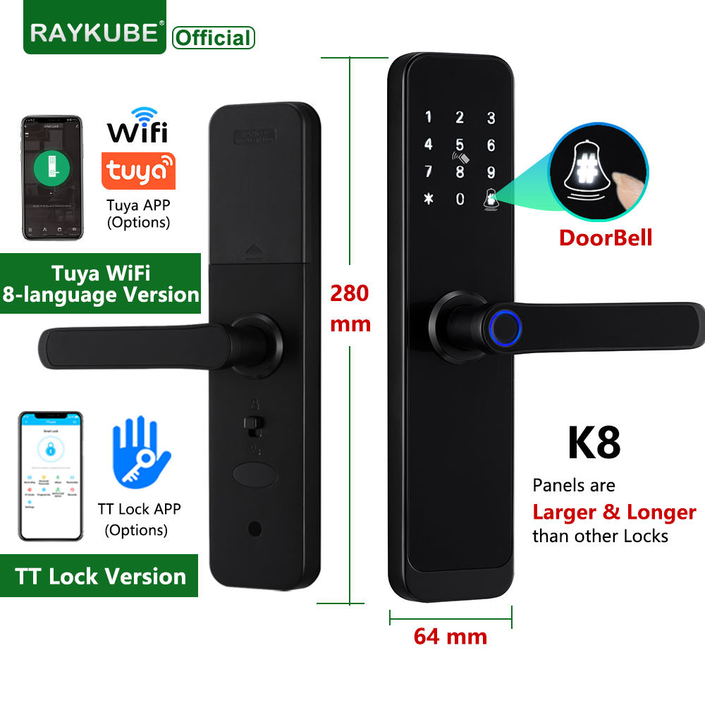 RAYKUBE K8 스마트 도어 잠금 장치 TTlock - Smart Home Website 리뷰 및 가격